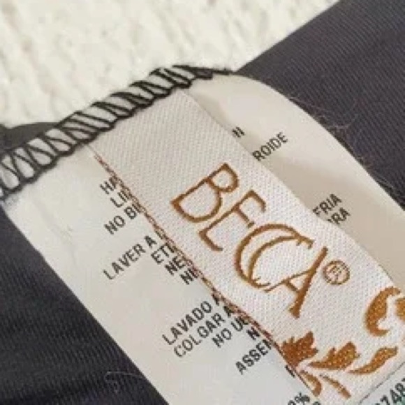 BECCA Bikini Bottom NWOT Fern Green Black White Reversible Belted - Picture 7 of 11